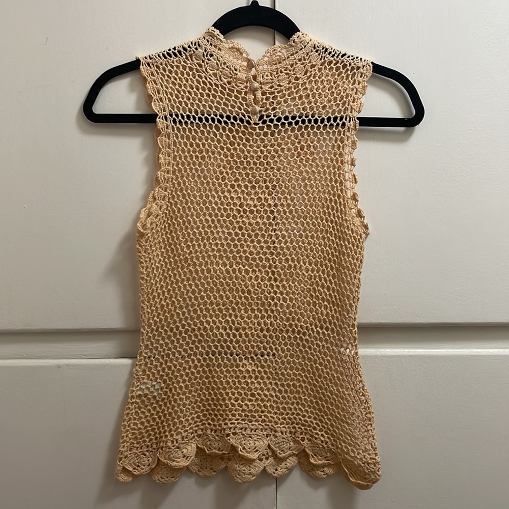 Vintage Banana Republic Knit Turtleneck Satin Button Tank